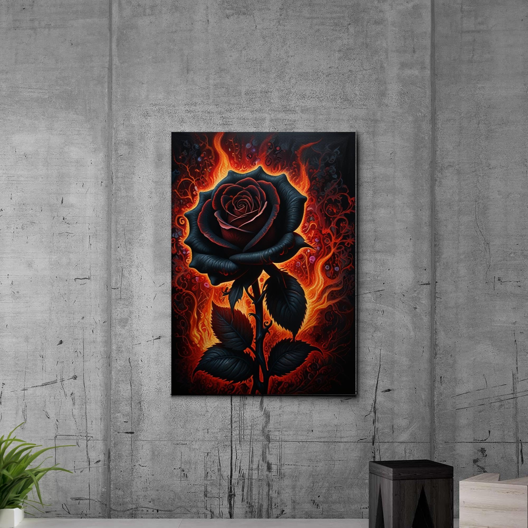Amazon.com: Black Rose Painting, Victorian Gothic, Creepy Goth